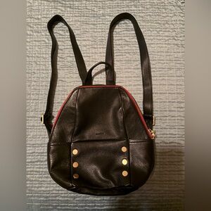 Hammitt Hunter Med Backpack 
Black Leather Backpack with Red Accents